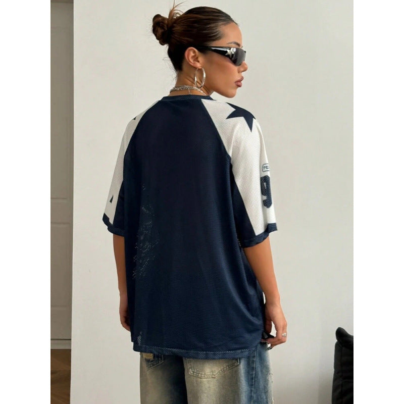 Koszulka Sportowa Oversized | Druk Numeryczny | Y2K Streetwear