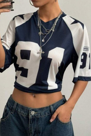 Koszulka Sportowa Oversized | Druk Numeryczny | Y2K Streetwear