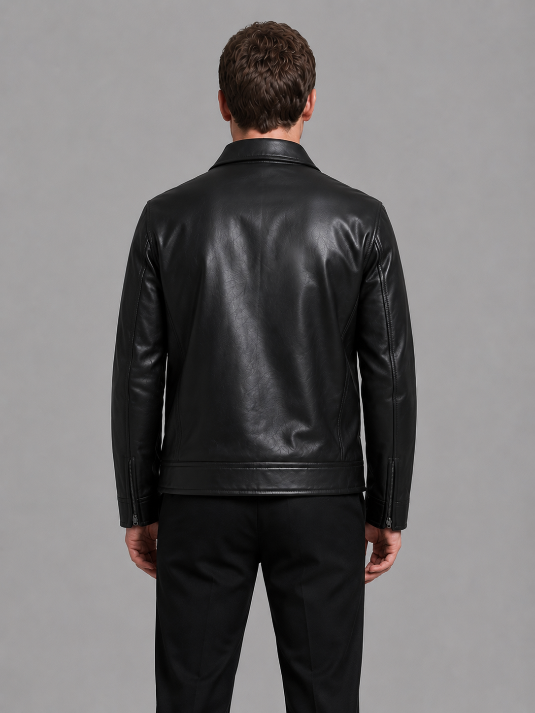 Męska Kurtka Skóra Ekologiczna Slim Fit