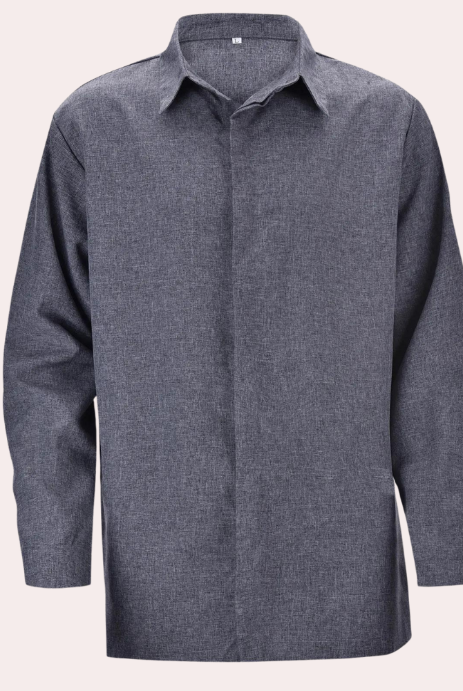 Koszula męska | Klasyczna, Długie rękawy | Wygląd lnu, Business Casual | Zapięcie na guziki