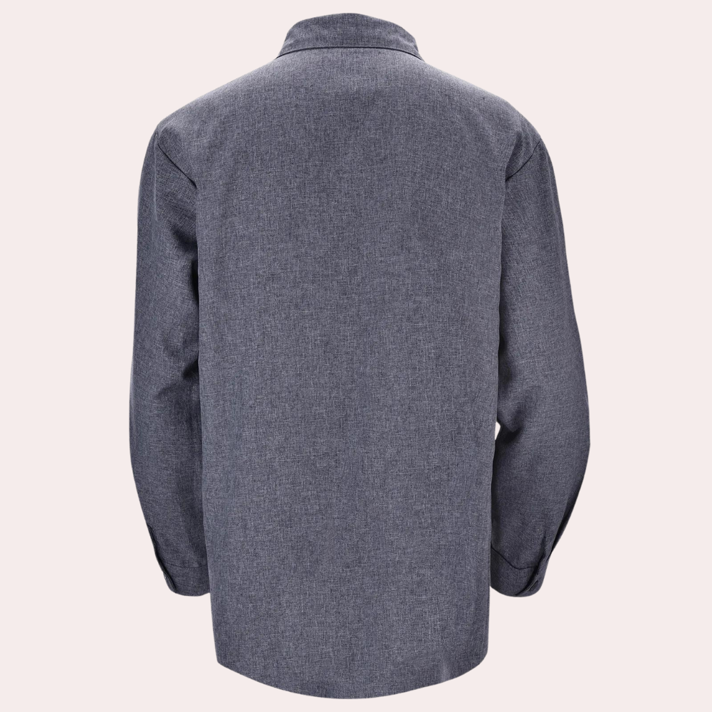 Koszula męska | Klasyczna, Długie rękawy | Wygląd lnu, Business Casual | Zapięcie na guziki
