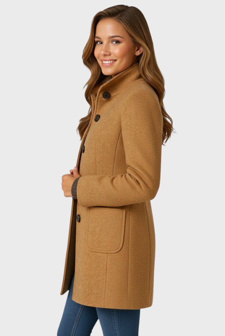 Płaszcz damski | Zapięcie guzikowe, dopasowany | Elegancki