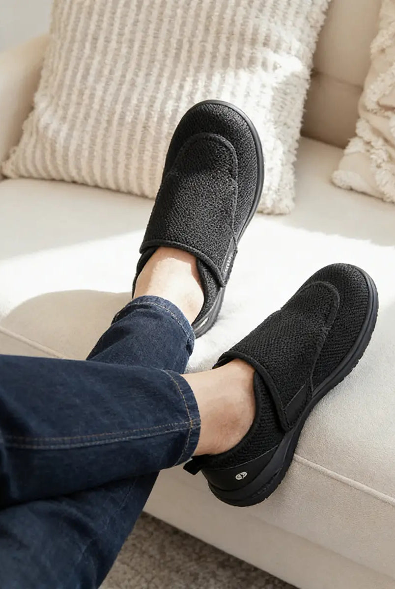 Buty ortopedyczne szeroka stopa regulowany pasek antypoślizgowe