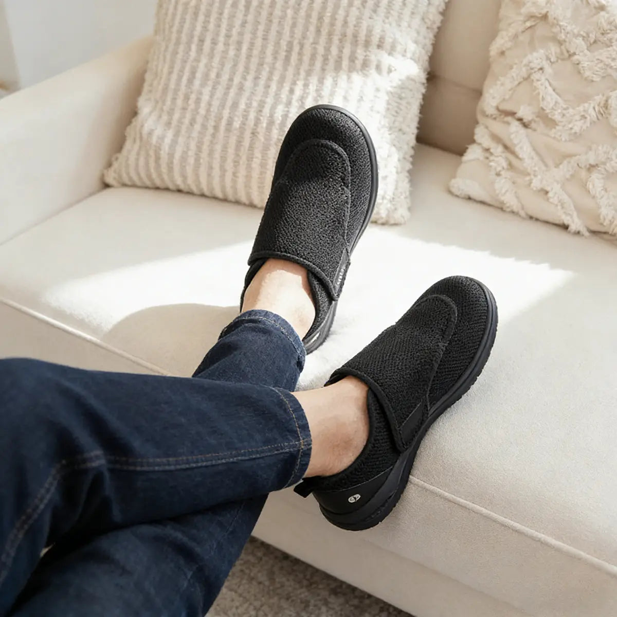 Buty ortopedyczne szeroka stopa regulowany pasek antypoślizgowe