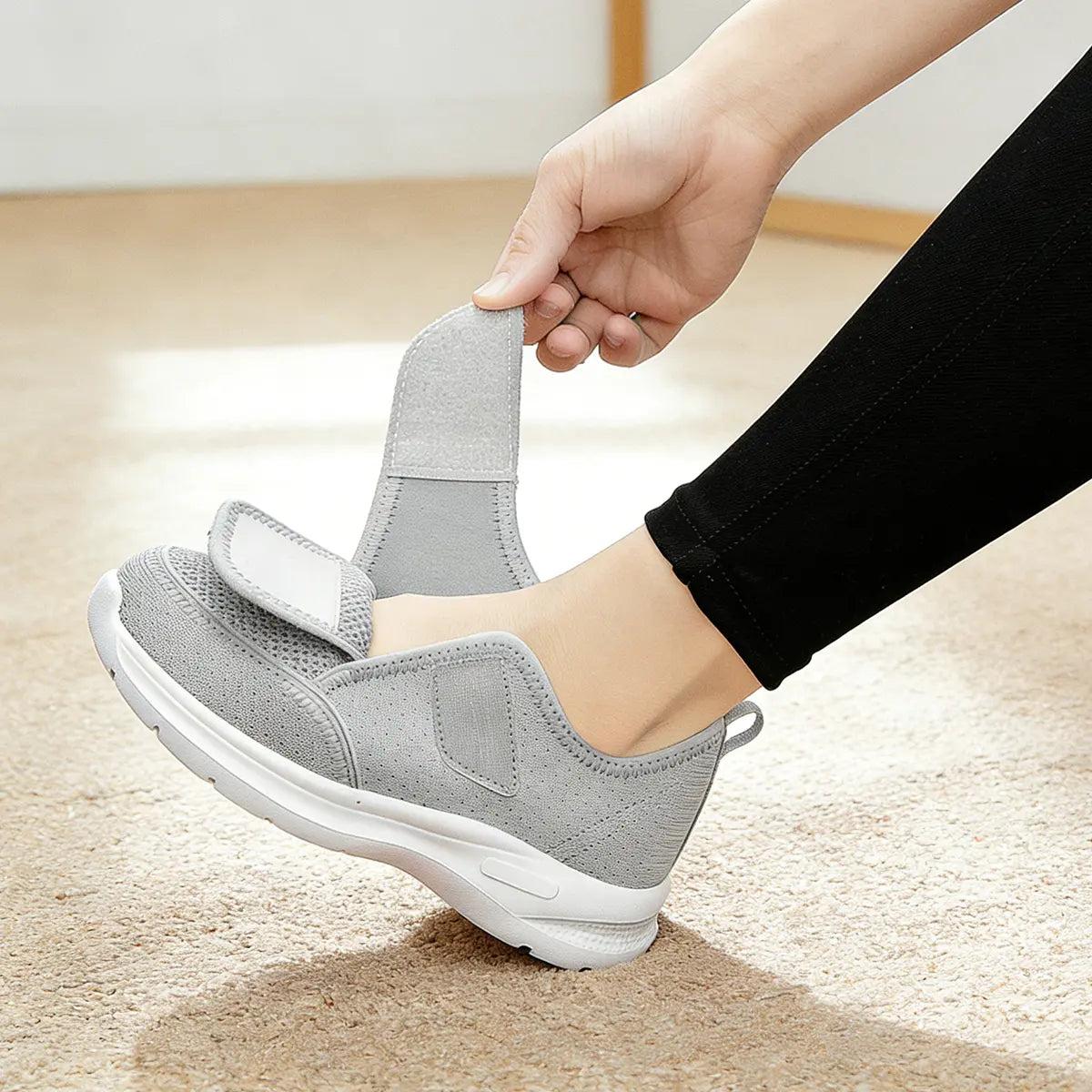 Buty ortopedyczne szeroka stopa regulowany pasek antypoślizgowe