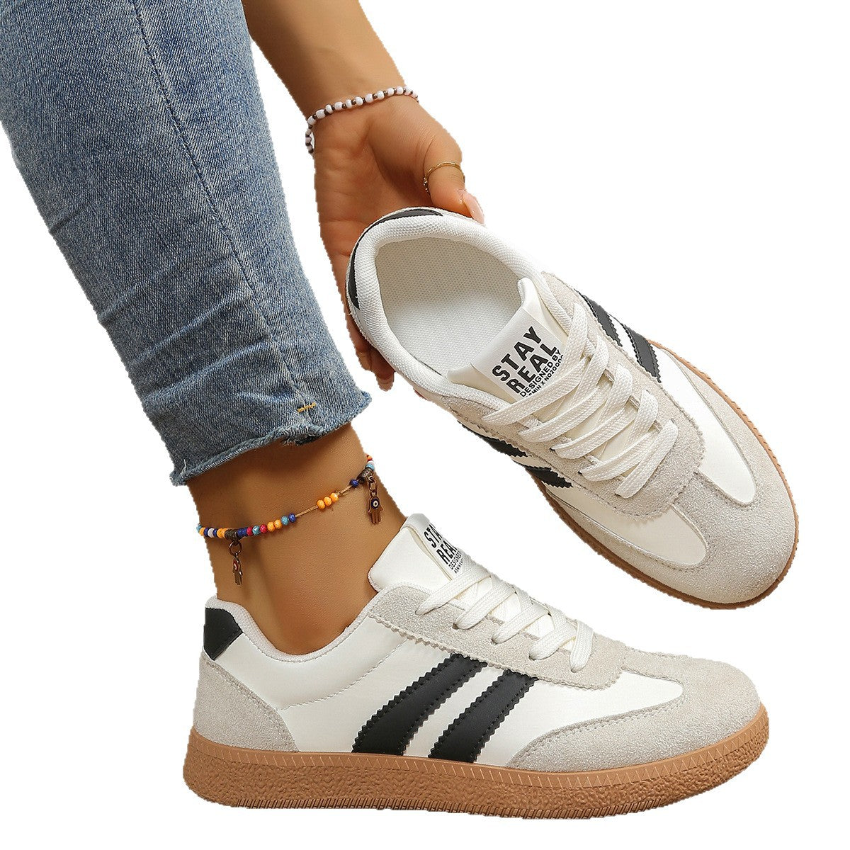 Damskie Sneakersy | Sportowy Design z Amortyzacją | Zielone, Czarno-Białe, Niebieskie