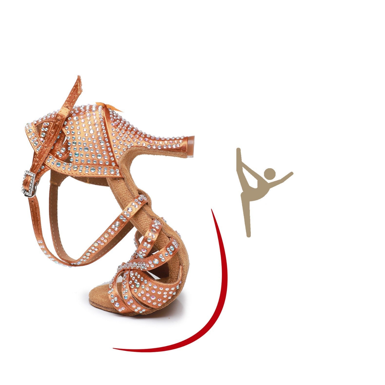 Buty do tańca łacińskiego damskie | Dorosłe, Rhinestone, Miękka podeszwa