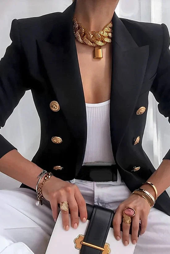 Blazer damski | Zabudowanie proste, ramiona strukturyzowane