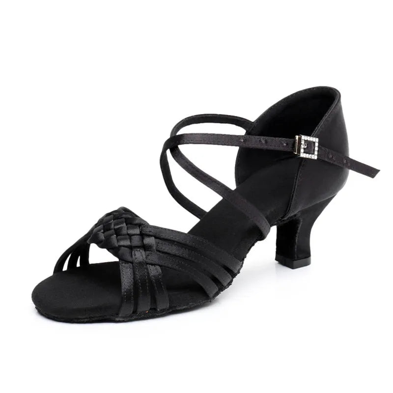 Buty do Tańca Łacińskiego | Damskie, z Cyrkoniami | Obcas 5,5 do 8,5 cm