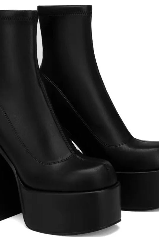 Buty Damskie | Skóra, Obcas Wysoki, Czubek Kwadratowy