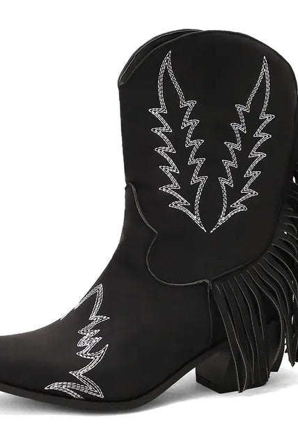 Buty Kowbojskie | Sztyblety z Frędzlami | Damskie