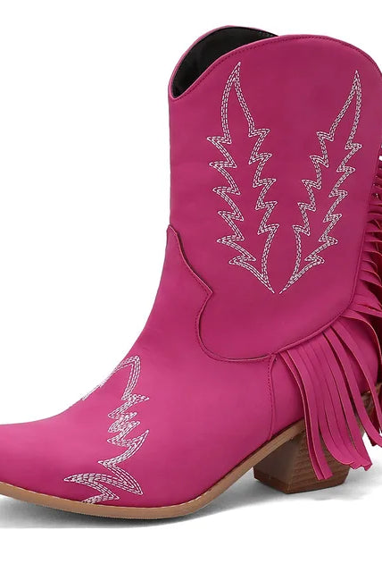 Buty Kowbojskie | Sztyblety z Frędzlami | Damskie