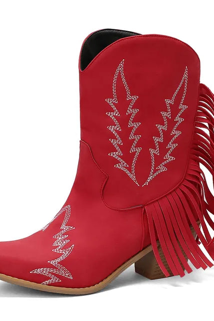 Buty Kowbojskie | Sztyblety z Frędzlami | Damskie