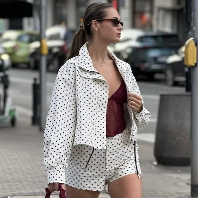 Kurtka Bombowa Damska | Oversize, w Paski | Długi Rękaw