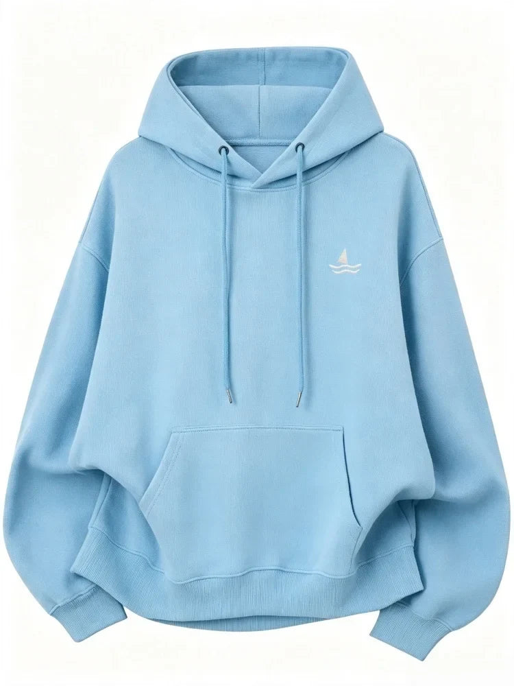 Bluza Damska Oversize Męska Uniseks Kaptur Haft