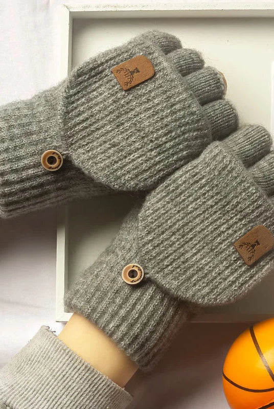 Zimowe rękawiczki dzianinowe bez palców z funkcją ekranu dotykowego unisex