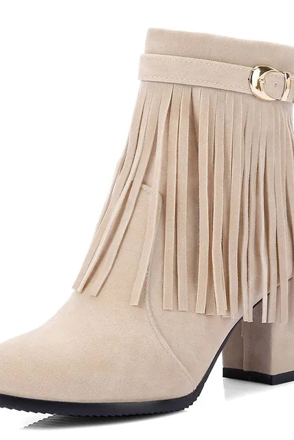 Buty Kowbojskie | Sztyblety z Frędzlami | Damskie
