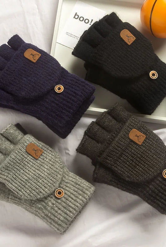 Zimowe rękawiczki dzianinowe bez palców z funkcją ekranu dotykowego unisex