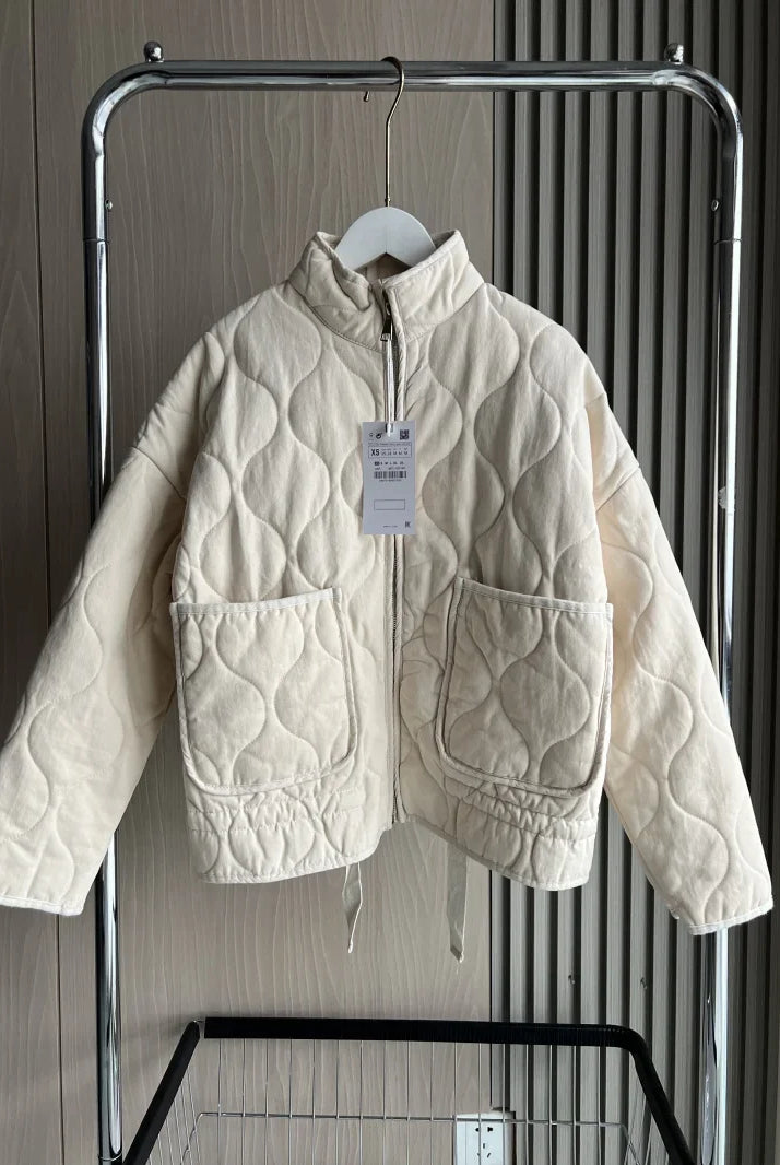 Kurtka Damska | Vintage Rayon Lenzing, Duży Kołnierz