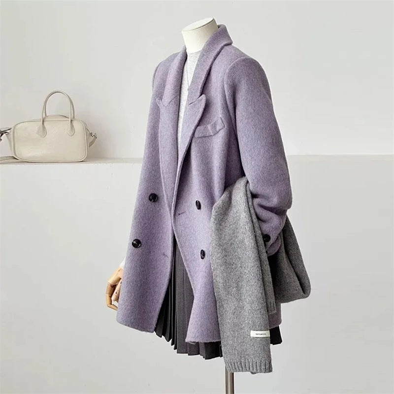 Płaszcz Damski | Dwurzędowy | Elegancki Krój Slim Fit