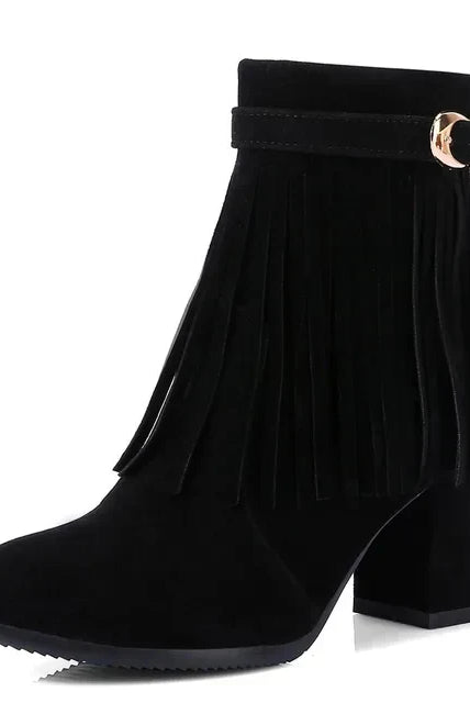 Buty Kowbojskie | Sztyblety z Frędzlami | Damskie