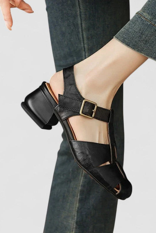 Buty Mary Jane | Gruba Pięta, Kwadratowy Nos | Ortopedyczne