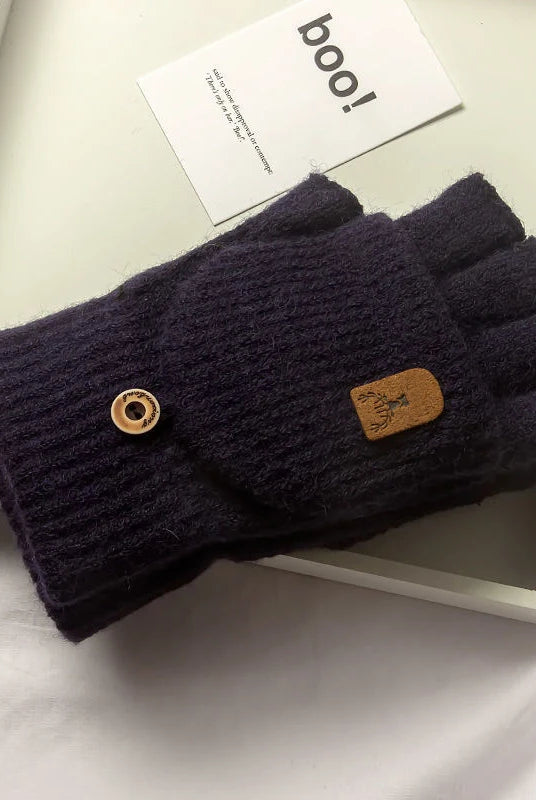 Zimowe rękawiczki dzianinowe bez palców z funkcją ekranu dotykowego unisex