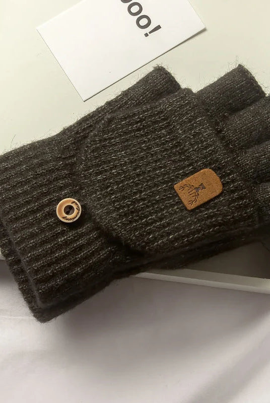 Zimowe rękawiczki dzianinowe bez palców z funkcją ekranu dotykowego unisex