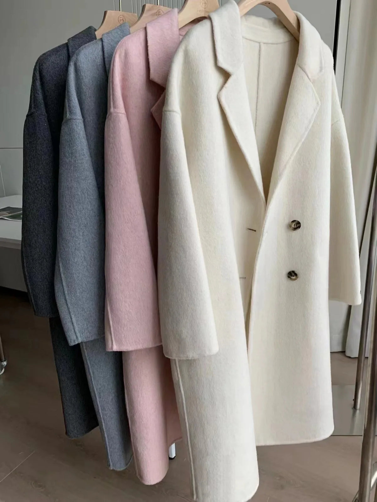 Płaszcz Damski | Dwurzędowy | Długi Luźny Elegancki Fason