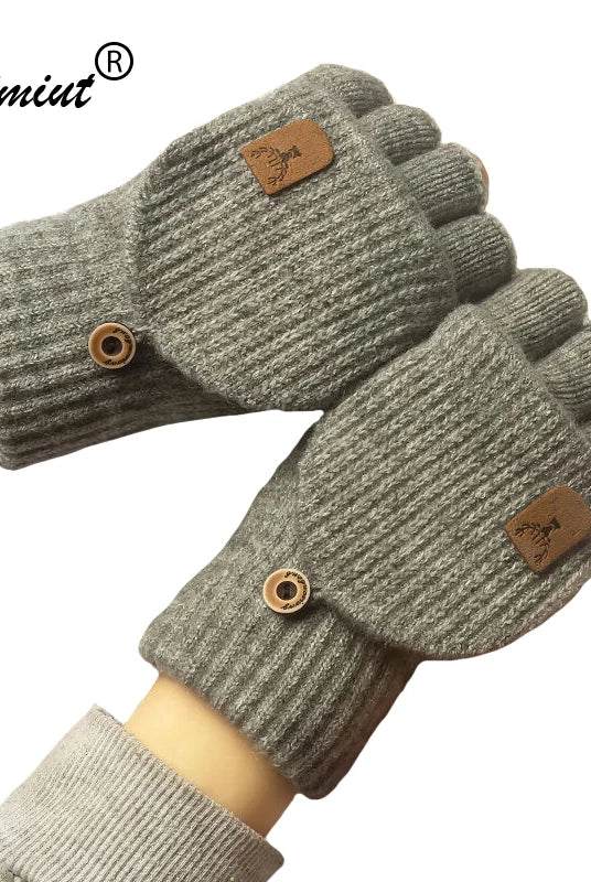 Zimowe rękawiczki dzianinowe bez palców z funkcją ekranu dotykowego unisex