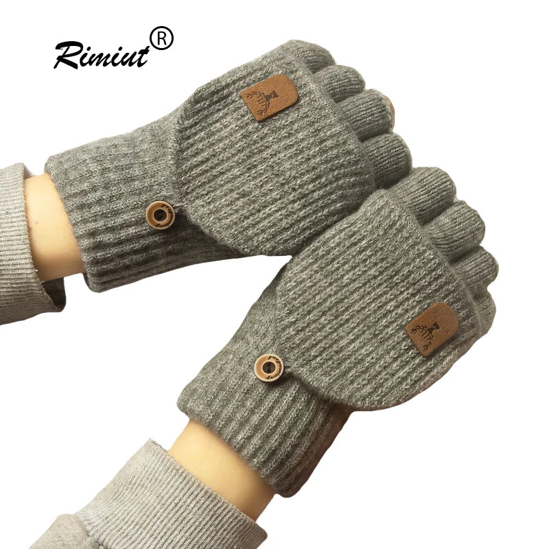 Zimowe rękawiczki dzianinowe bez palców z funkcją ekranu dotykowego unisex