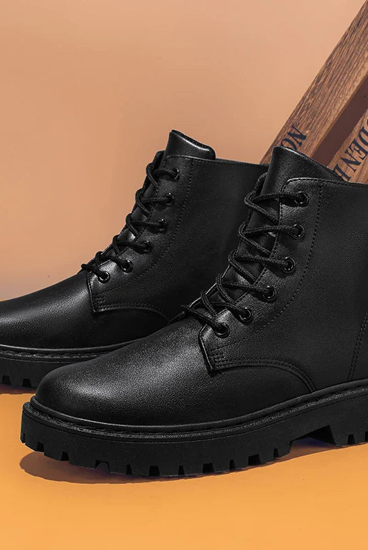 Męskie buty sznurowane - wodoodporne - wysokie - przeciwpoślizgowe