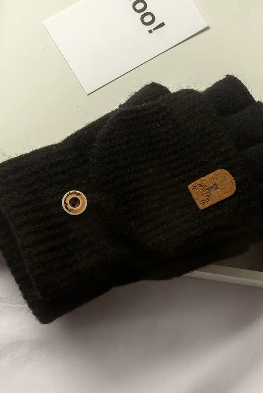 Zimowe rękawiczki dzianinowe bez palców z funkcją ekranu dotykowego unisex
