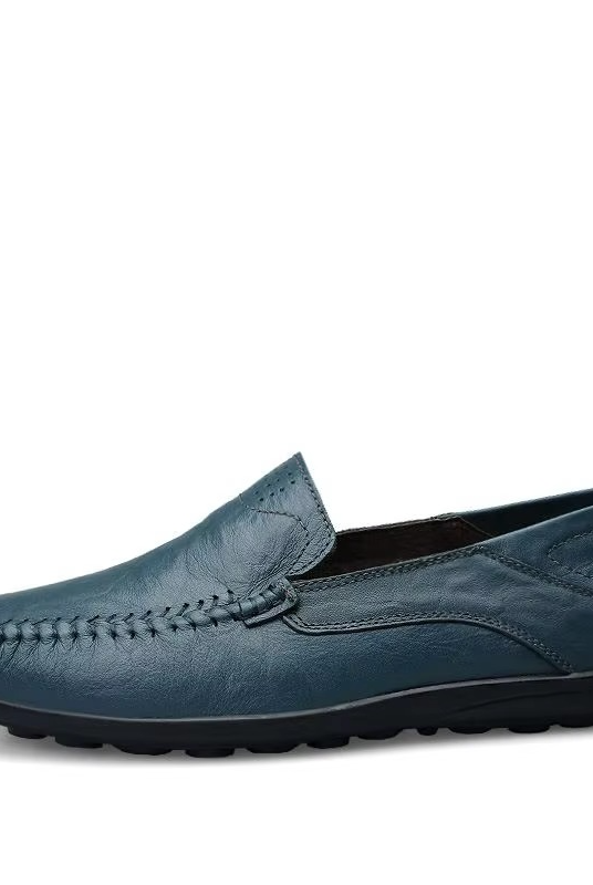 Męskie skórzane mokasyny wsuwane casual styl włoski