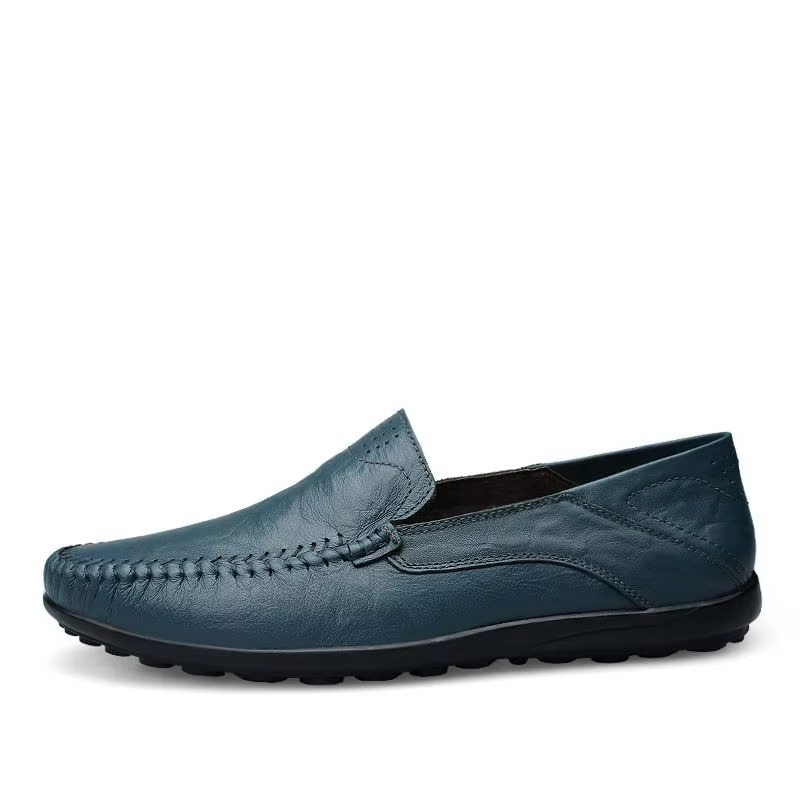 Męskie skórzane mokasyny wsuwane casual styl włoski
