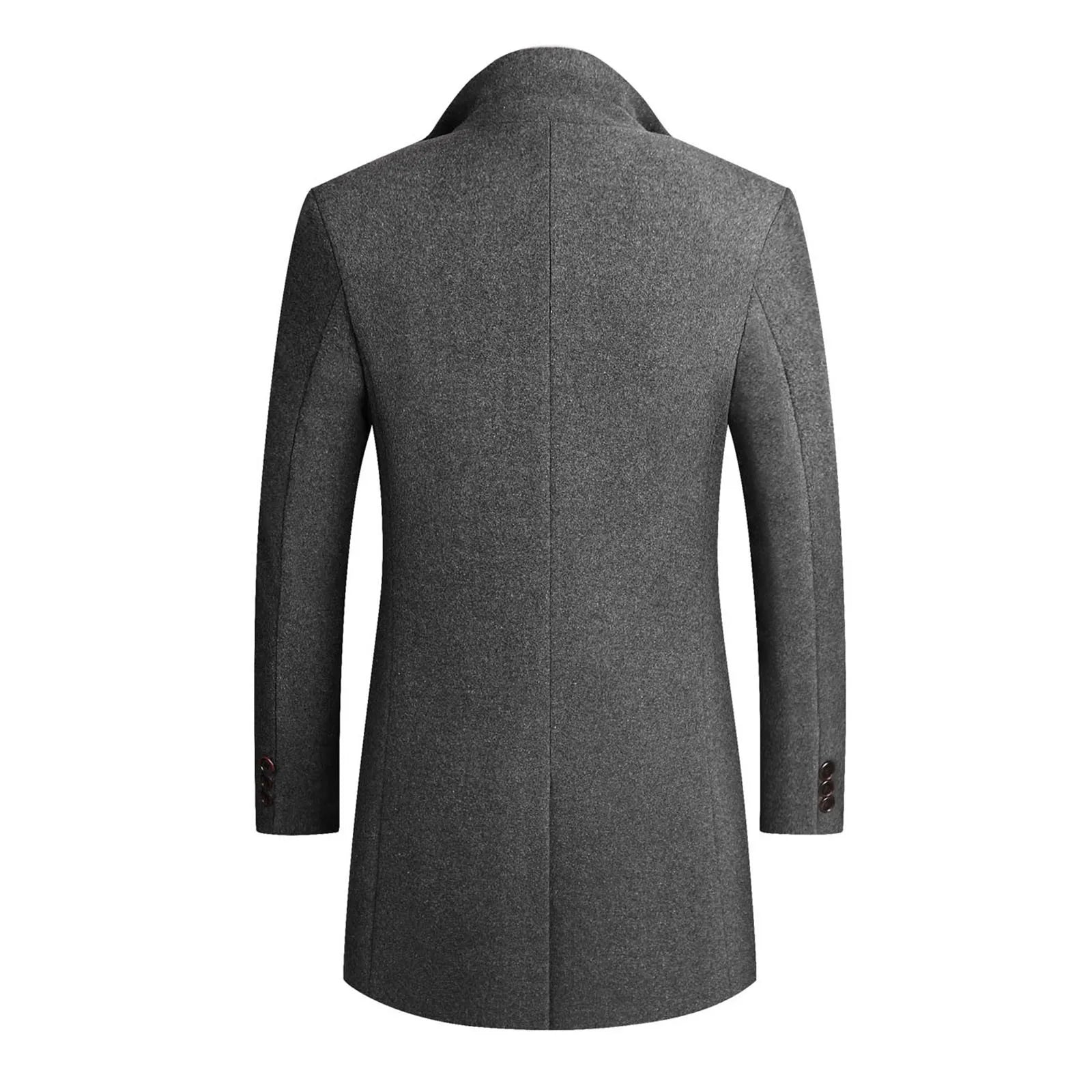 Męski długi płaszcz slim fit z klasycznym kołnierzem