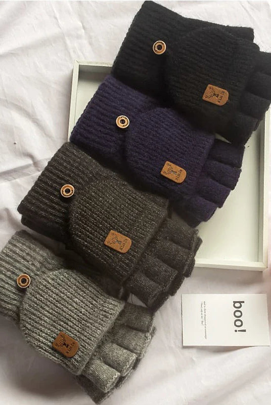 Zimowe rękawiczki dzianinowe bez palców z funkcją ekranu dotykowego unisex