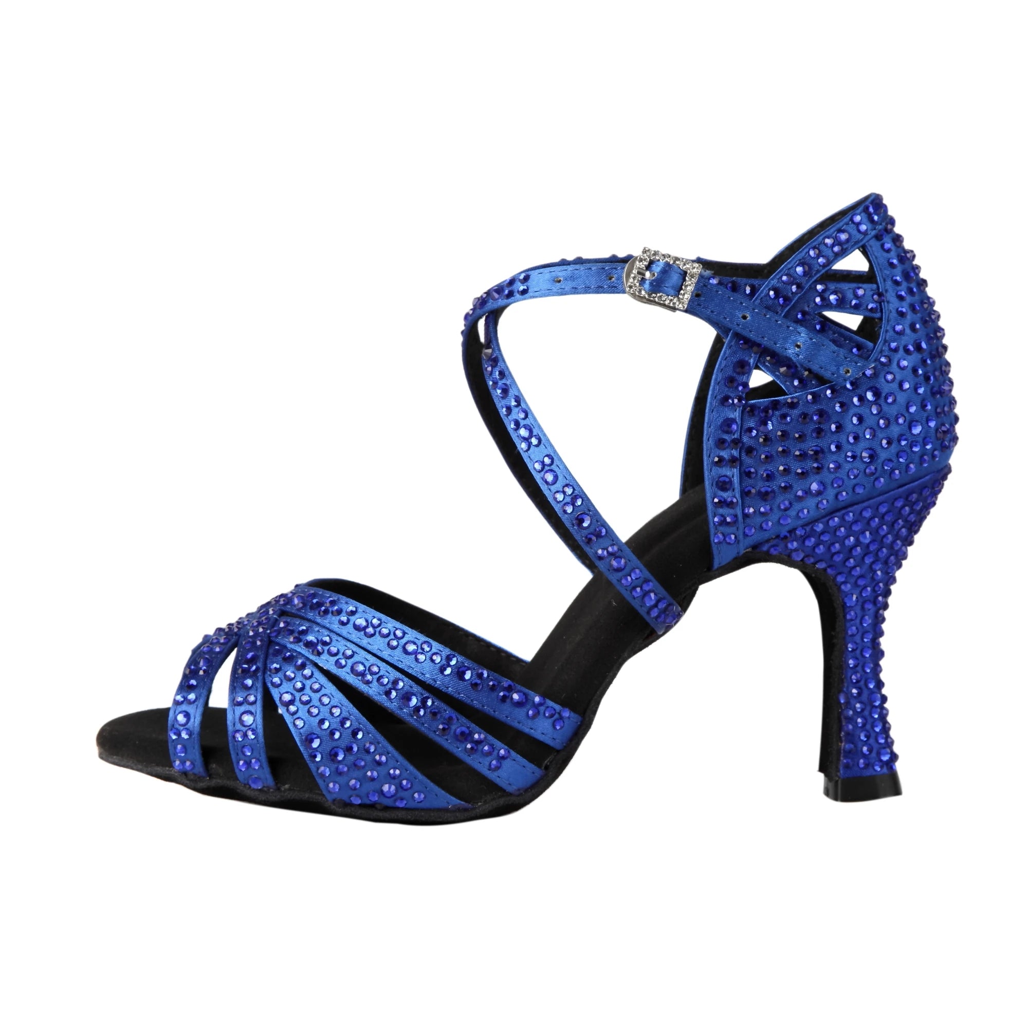 Buty do tańca łacińskiego | Damskie obcasy profesjonalne 7,5cm | Kryształy