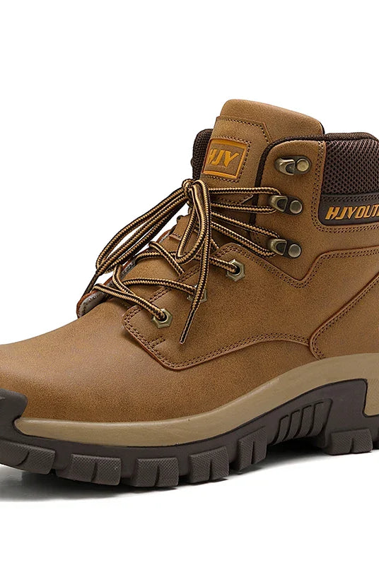 Męskie wysokie buty trekkingowe - antypoślizgowe - do pracy na zewnątrz
