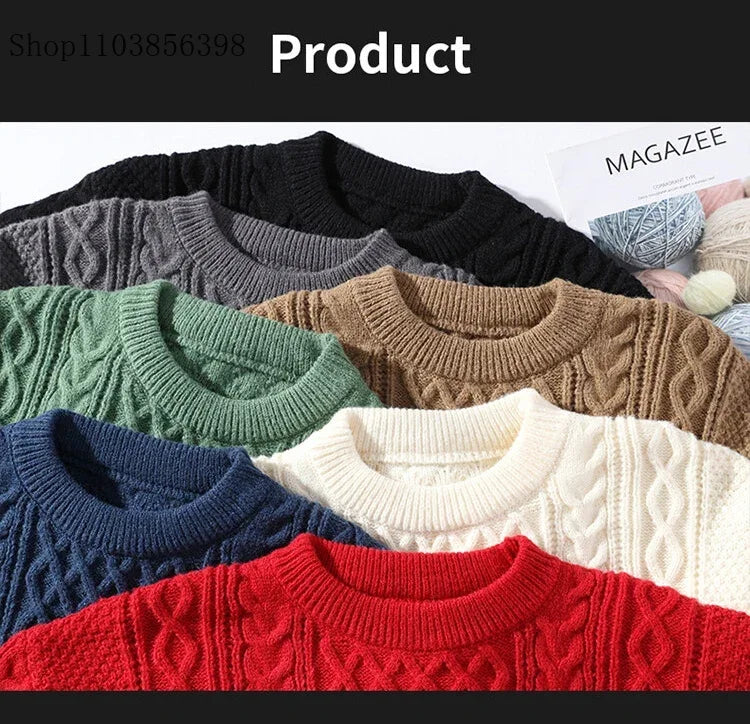 Sweter świąteczny męski | Dzianinowy, okrągły dekolt | Na Boże Narodzenie