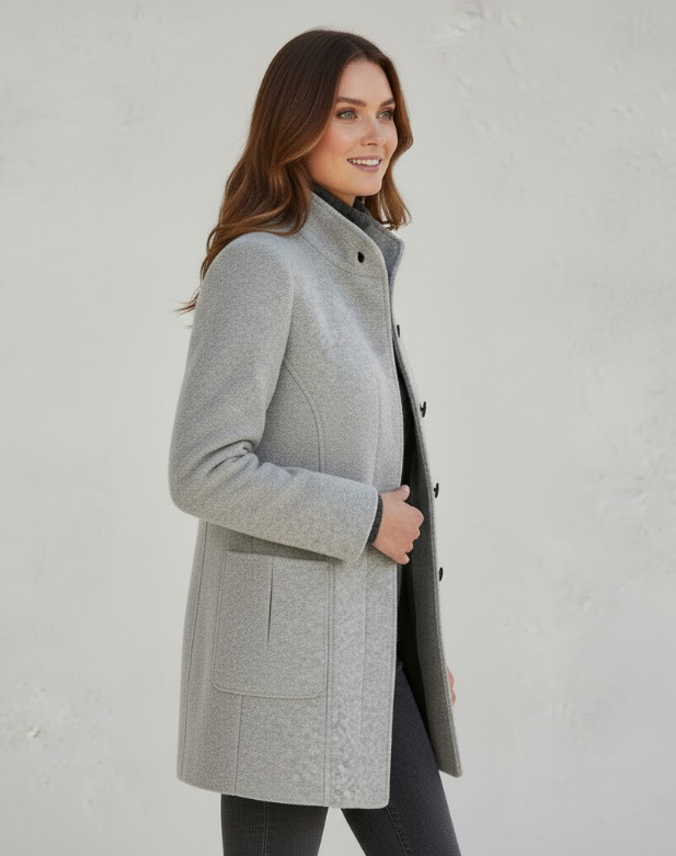 Płaszcz Damski | Klasyczny | Elegancki Fason z Guzikami
