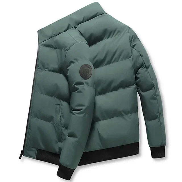 Kurtka męska zimowa ocieplana dzianinowa z zamkiem błyskawicznym