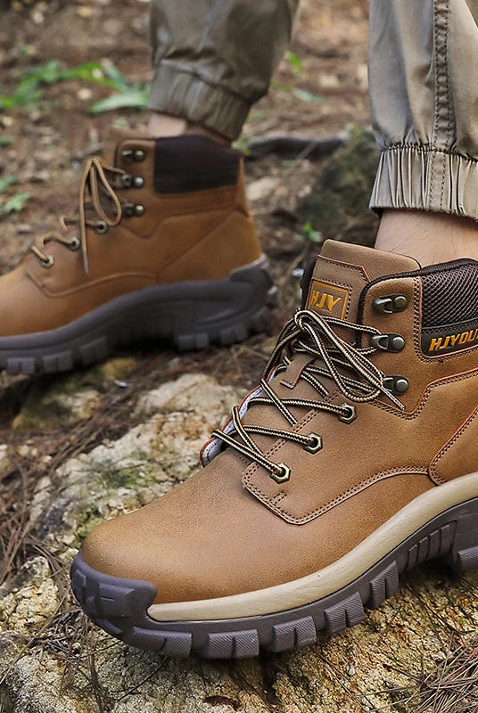 Męskie wysokie buty trekkingowe - antypoślizgowe - do pracy na zewnątrz