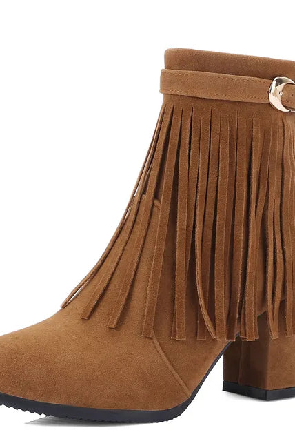 Buty Kowbojskie | Sztyblety z Frędzlami | Damskie