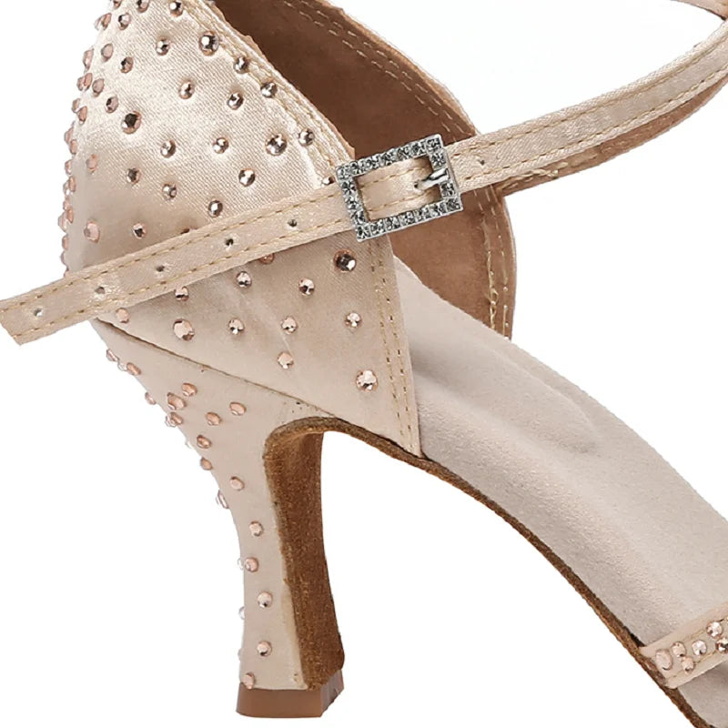 Buty taneczne łacińskie damskie na obcasie 7,5cm