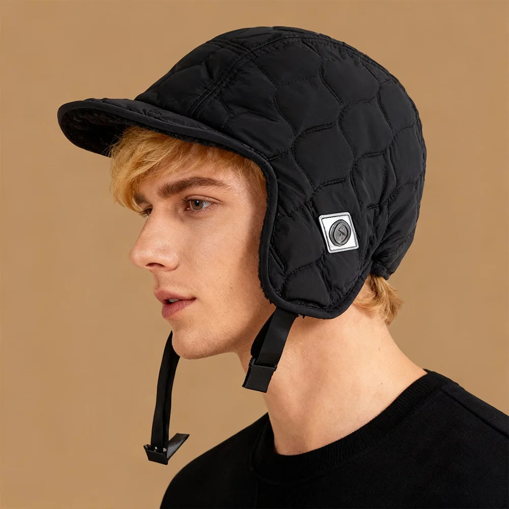 Czapka zimowa | Unisex, z nausznikami | Polarowa, ocieplana, na mróz