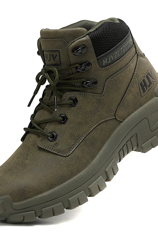 Męskie wysokie buty trekkingowe - antypoślizgowe - do pracy na zewnątrz