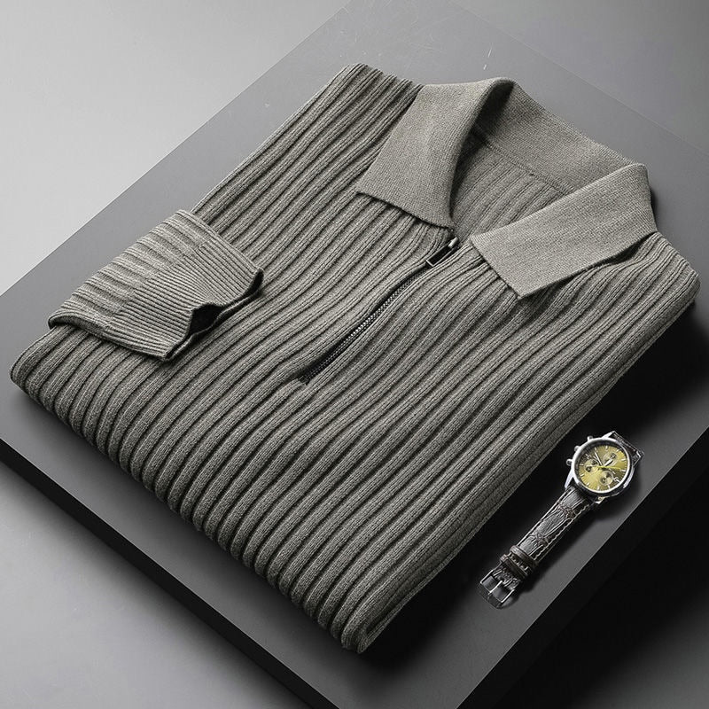 Premium Męski Sweter - Kołnierzyk Polo - Miękki - Komfortowy