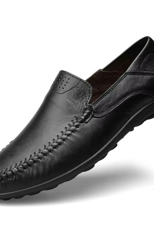 Męskie skórzane mokasyny wsuwane casual styl włoski