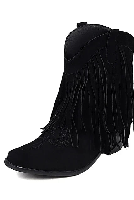 Buty Kowbojskie | Sztyblety z Frędzlami | Damskie